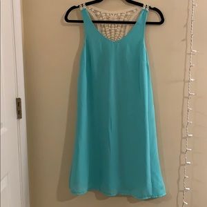 Aqua Boho Lace Dress NWT